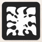 Jungle Monstera Leaf Muster in Schwarz-Weiß Rechteckiger Pappuntersetzer (Vorderseite)