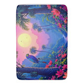 Jungle Moon Blue Parrot Paradise Badematte (Vorderseite Vertikal)