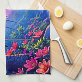 Jungle Moon Blue Parrot Paradise Geschirrtuch (Viertel Falte)