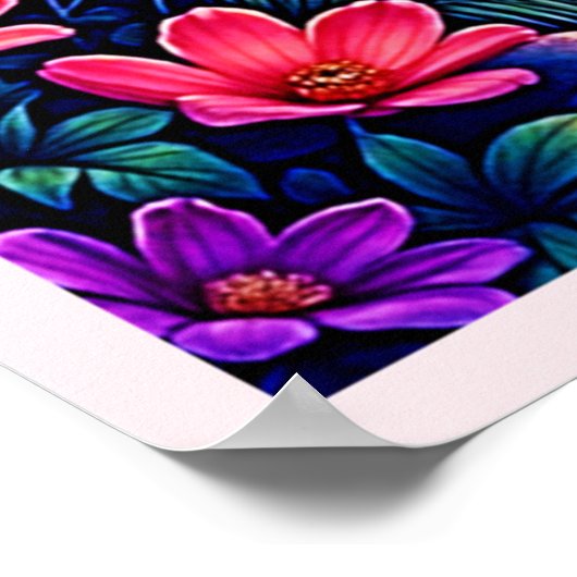 Jungle Moon Blue Parrot Paradise Poster (Ecke)