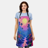Jungle Moon Blue Parrot Paradise Schürze (Getragen)