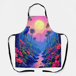 Jungle Moon Blue Parrot Paradise Schürze