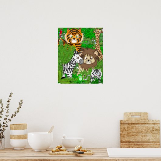 JUNGLE MURAL FÜR KINDER POSTER (Küche)