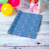 Jungle Muster Regenbogen Texturen auf blauem Hinte Geschenkpapier