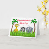 Jungle New Baby gratuliert Karte (Gelbe Blume)