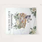 Jungle Niedlicher Tiere Monogram Tropical Baby Dus Wandteppich (Vorderseite (Horizontal))