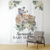 Jungle Niedlicher Tiere Monogram Tropical Baby Dus Wandteppich (Beispiel)