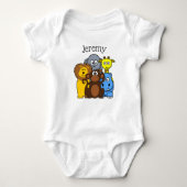 Jungle oder Zoo Animals Themed Personalisiert Baby Baby Strampler (Vorderseite)