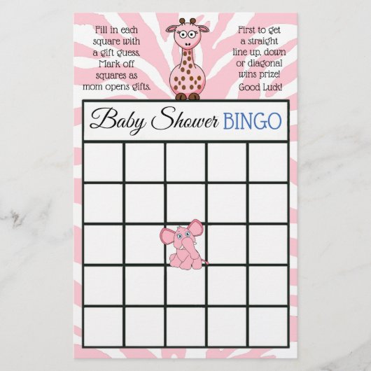 Jungle oder Zoo Tierische Babyduschenspiele Flyer (Vorne)