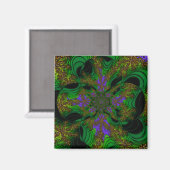"Jungle Orchids" ~ Abstrakte Kunstdruckerei Magnet (Vorderseite/Rückseite)