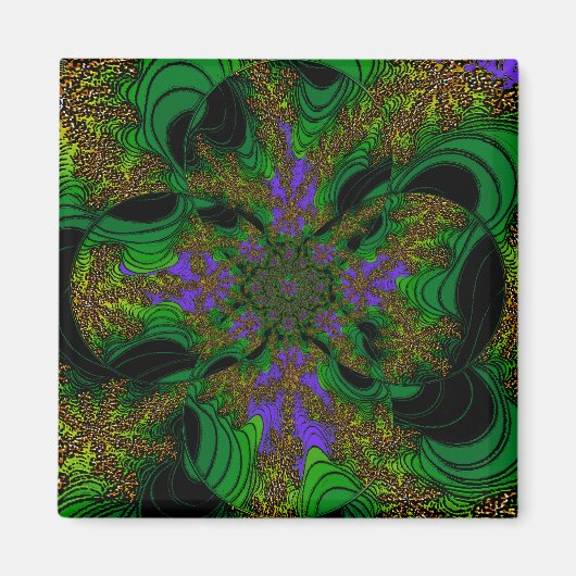 "Jungle Orchids" ~ Abstrakte Kunstdruckerei Magnet (Vorne)