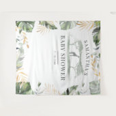 Jungle Palm Blätter Giraffe Babydusche Hintergrund Wandteppich (Vorderseite (Horizontal))