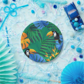 Jungle Palms, Ferns und Toucans Pappteller (Party)