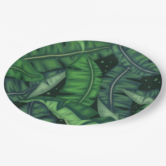 Jungle Palms Pappteller (Schrägansicht)