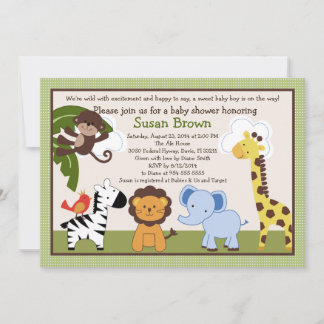 Jungle Pals Animals Kinderdusche Einladung