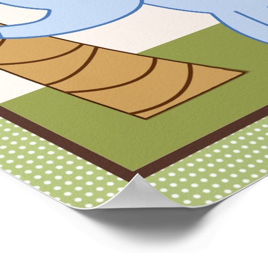 Jungle Pals Elephant Personalisiert Art Poster (Ecke)