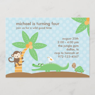 Jungle Pals Party Einladungen