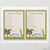 Jungle Pals/Safari "Wish for Baby"-Blatt (Vorderseite)