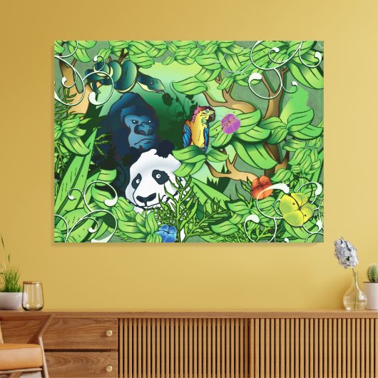 Jungle Panda Leinwanddruck (Insitu (Wohnzimmer))