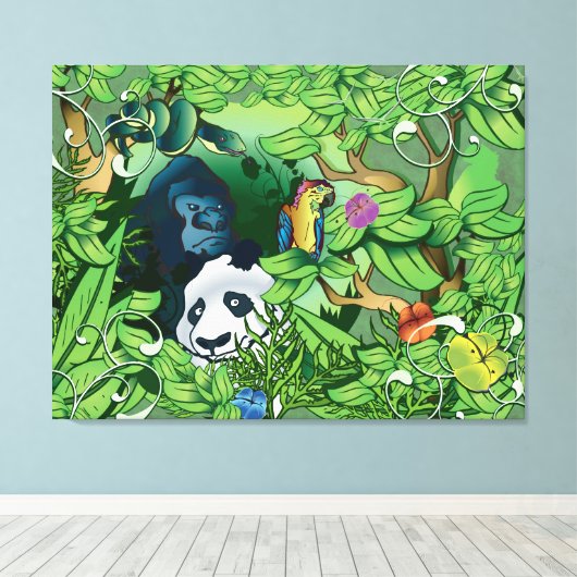 Jungle Panda Leinwanddruck (Insitu (Holzboden))