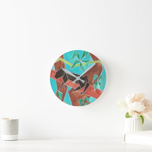 Jungle Panther Original Abstract Art Runde Wanduhr (Zuhause)