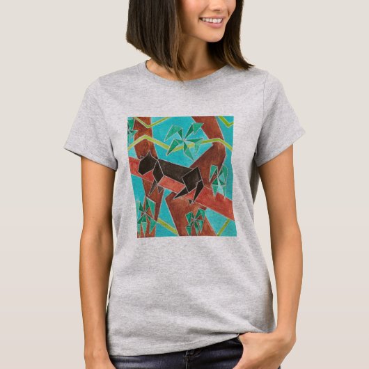 Jungle Panther Original Abstract Art T-Shirt (Vorderseite)