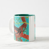 Jungle Panther Original Abstract Art Zweifarbige Tasse (Vorderseite Links)