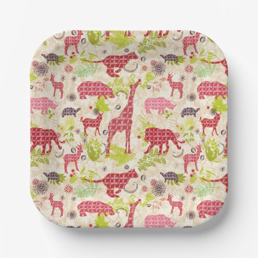 Jungle Paradise Pappteller (Vorderseite)