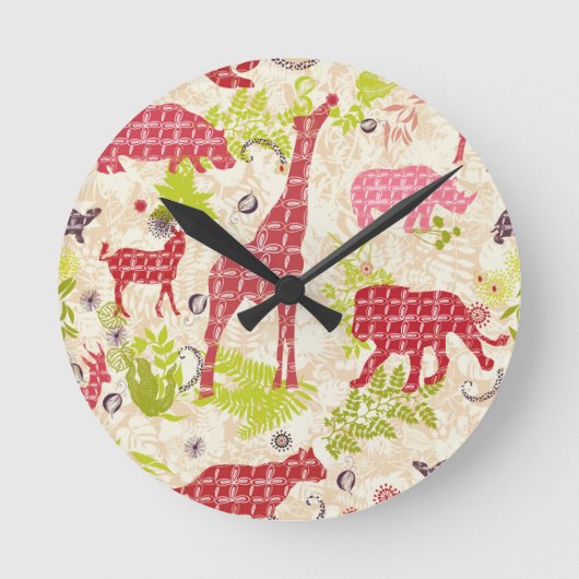 Jungle paradise runde wanduhr (Vorderseite)