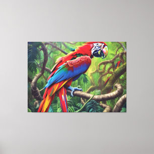 Jungle Parrot Canvas Print Leinwanddruck