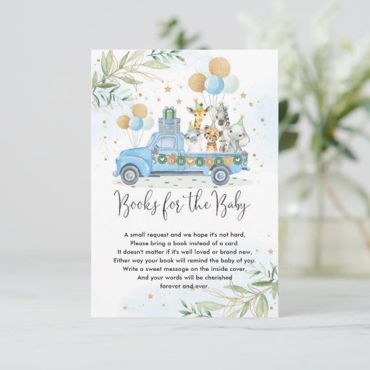 Jungle Party Animals Blue Balloons Bücher für Baby Begleitkarte (Stehend Vorderseite)