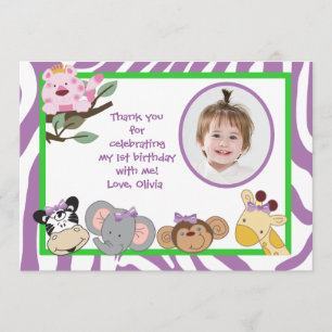 Jungle Party Animals Flat vielen Dank Dankeskarte