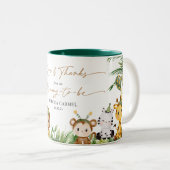 Jungle Party Babydusche Personalisiertes Gastgesch Zweifarbige Tasse (VorderseiteRechts)