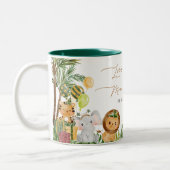 Jungle Party Babydusche Personalisiertes Gastgesch Zweifarbige Tasse (Links)