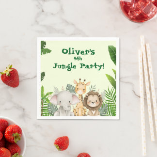 Jungle Party Custom Paper Napkins Serviette