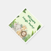 Jungle Party Custom Paper Napkins Serviette (Ecke)