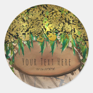 JUNGLE PARTY Gold Glam Animal Print Birthday Gefal Runder Aufkleber