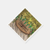 JUNGLE PARTY Gold Glam Animal Print Birthday Serviette (Ecke)