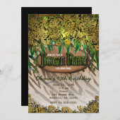 JUNGLE PARTY Gold Glam Animal Print Einladungen (Vorne/Hinten)