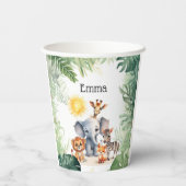 Jungle Party niedliche Tiere Kindergeburt Pappbecher (Rückseite)