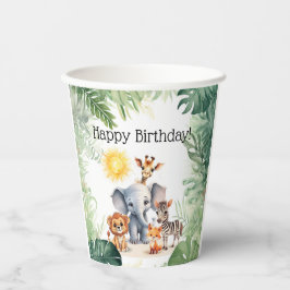 Jungle Party niedliche Tiere Kindergeburt Pappbecher