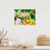 Jungle Party personalisiertes Hintergrundposter Poster (Küche)