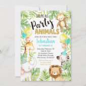 Jungle Party Tiere Einladung Jungle Geburtstag (Vorderseite)