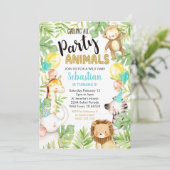 Jungle Party Tiere Einladung Jungle Geburtstag (Stehend Vorderseite)