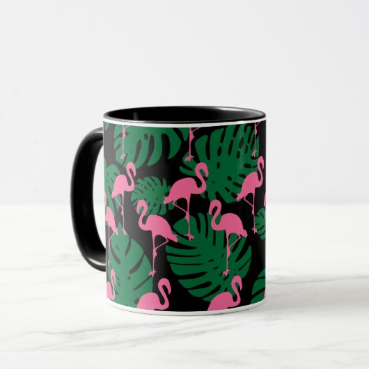 Jungle Pattern Flamingos Tasse (Vorderseite Links)