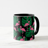 Jungle Pattern Flamingos Tasse (VorderseiteRechts)