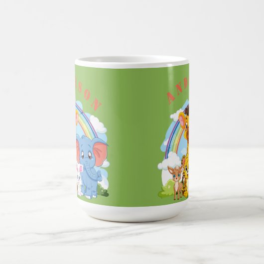 Jungle Personalisierter Name Kaffeetasse (Mittel)