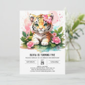 Jungle Princess Tiger Cub Geburtstag Einladung (Stehend Vorderseite)