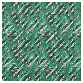 Jungle Print Tropical Palm Blätter Grün weiß und Stoff