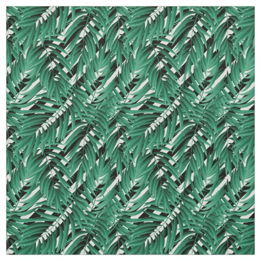 Jungle Print Tropical Palm Blätter Grün weiß und Stoff (Muster)